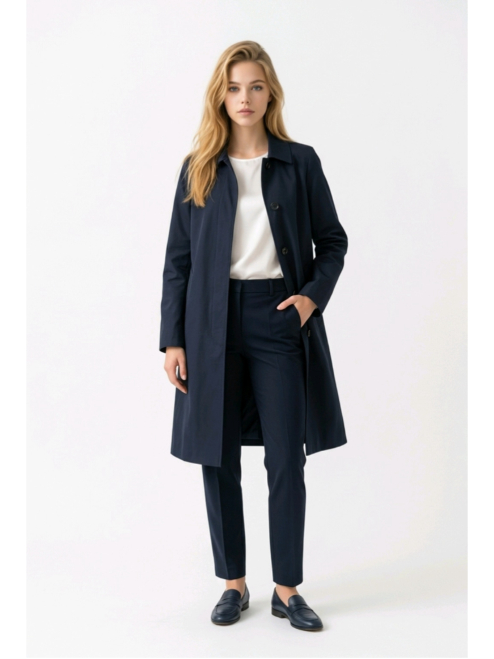 ARKET Navy Trench Coat